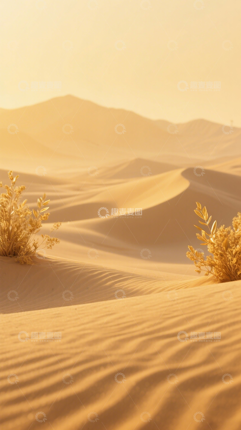 高清大图下载【趣麦麦图】沙漠余晖背景素材海报背景