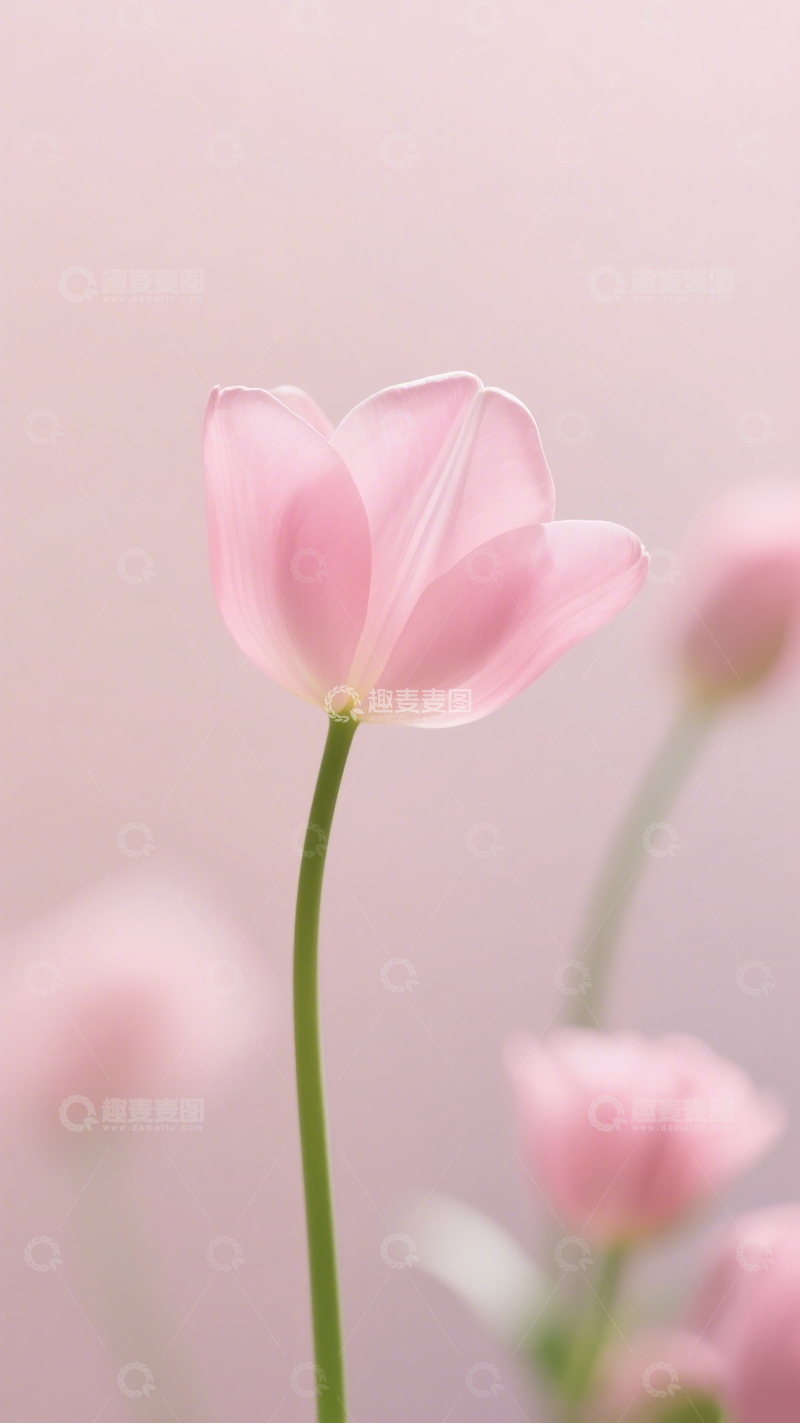 高清大图下载【趣麦麦图】粉色朦胧花朵装饰背景素材浪漫元素