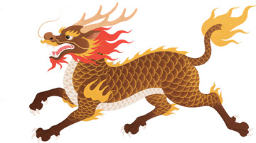 中国除夕年兽卡通图