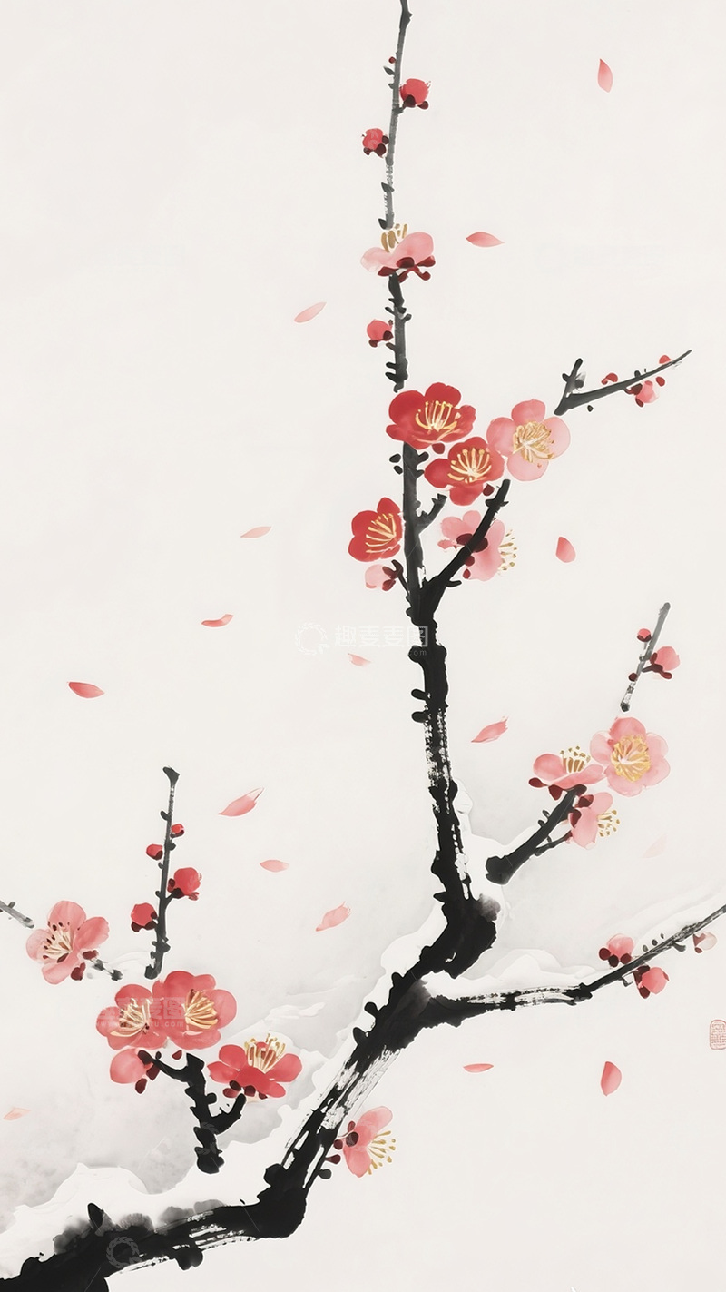 高清大图下载【趣麦麦图】一只盛开的梅花