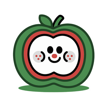 彩圈苹果卡通表情形象