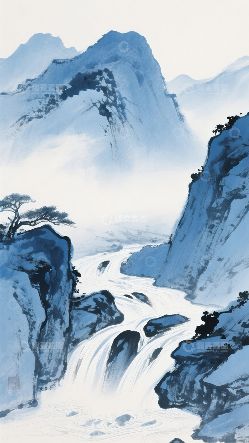 高清大图下载【趣麦麦图】山水背景图素材