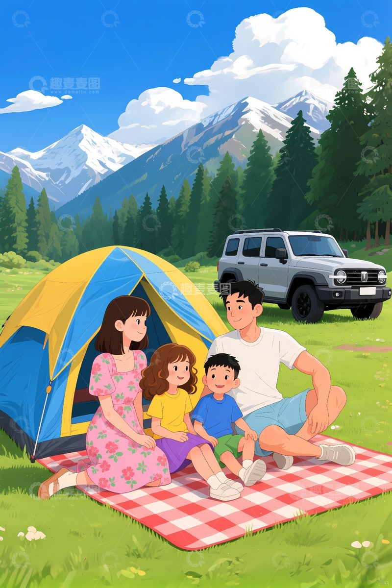 高清大图下载【趣麦麦图】自驾游营地露营