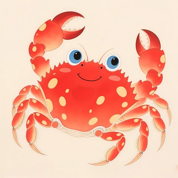 大闸蟹卡通绘画