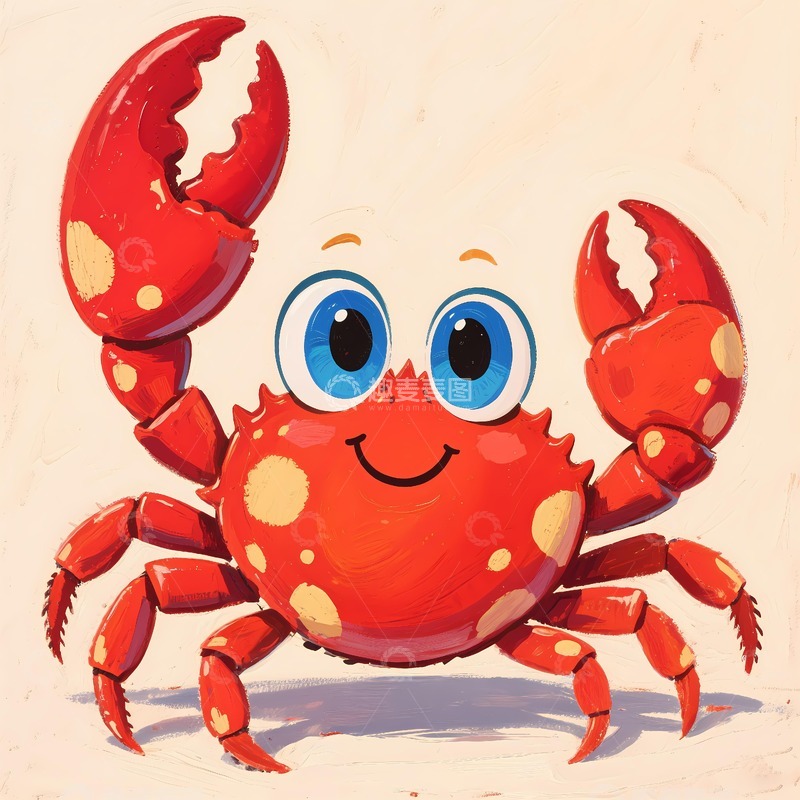 高清大图下载【趣麦麦图】卡通可爱大闸蟹