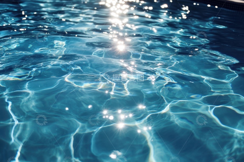 高清大图下载【趣麦麦图】-游泳池里波光闪耀的水面
