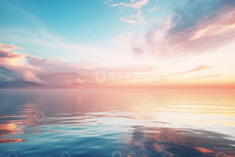 高清大图下载【趣麦麦图】天空白云倒影湖面