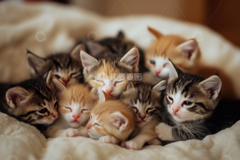 高清大图下载【趣麦麦图】一窝可爱的小猫咪