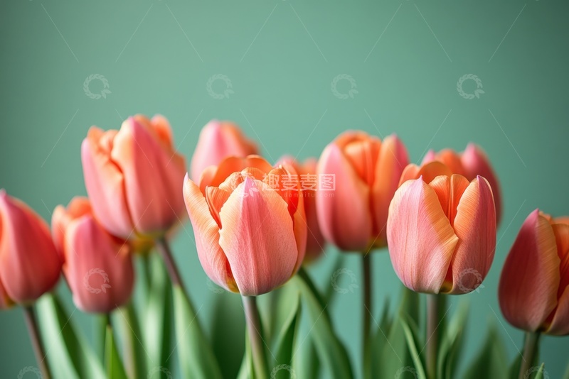 高清大图下载【趣麦麦图】含苞待放的郁金香花丛