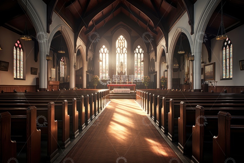 高清大图下载【趣麦麦图】教堂内的室内场景