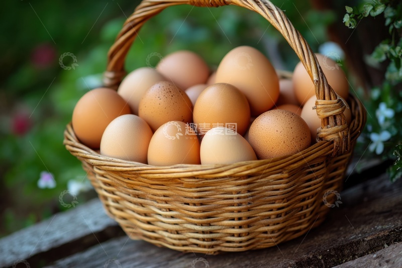 高清大图下载【趣麦麦图】一篮子新鲜的鸡蛋