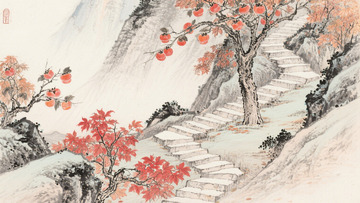 秋季山景枫林素材