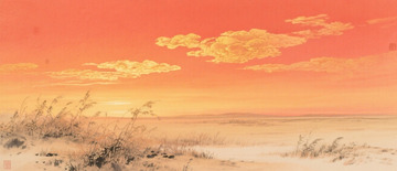 秋季火烧云背景素材