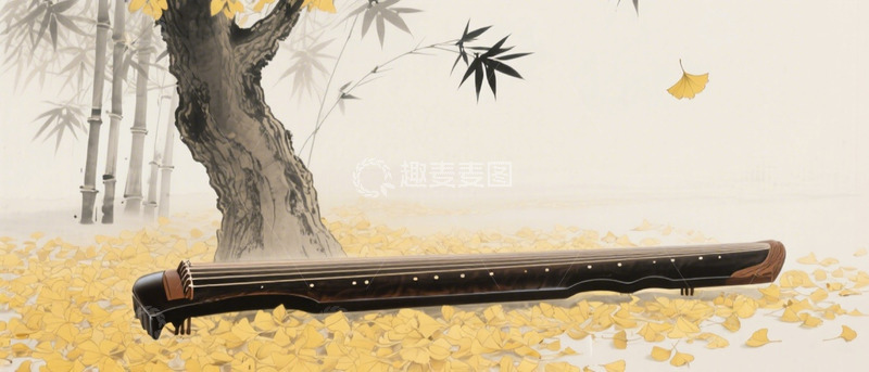 高清大图下载【趣麦麦图】桂花古琴气氛高端背景素材