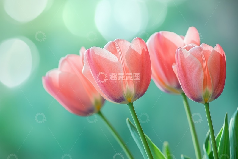 高清大图下载【趣麦麦图】盛开的粉色郁金香