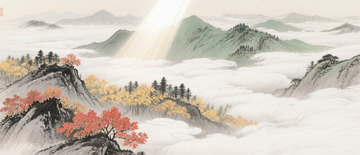 秋季山间素材背景