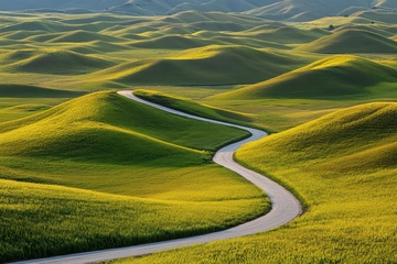 草原山丘平原风景