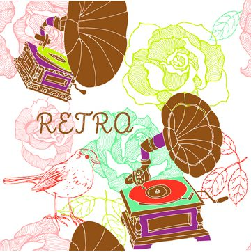 欧式复古装饰花鸟素材