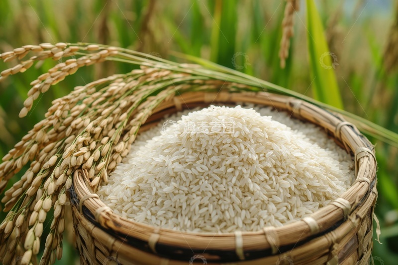 高清大图下载【趣麦麦图】一篮子大米稻穗