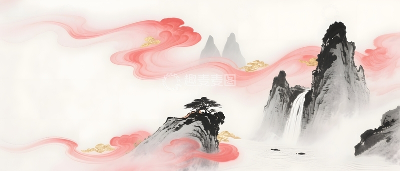 高清大图下载【趣麦麦图】-中式国风山水背景