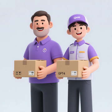 快递物流客服3D人物