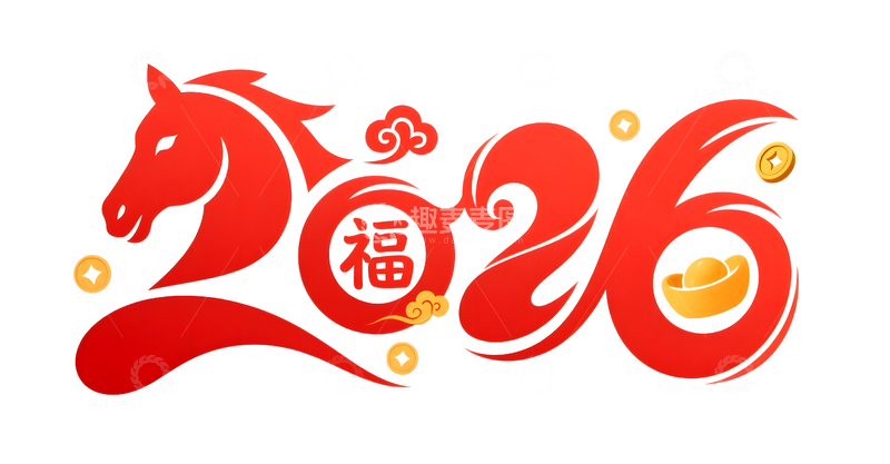 高清大图下载【趣麦麦图】2026马年主题字设计