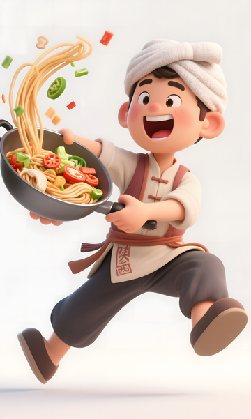 陕西面食海报插画插图