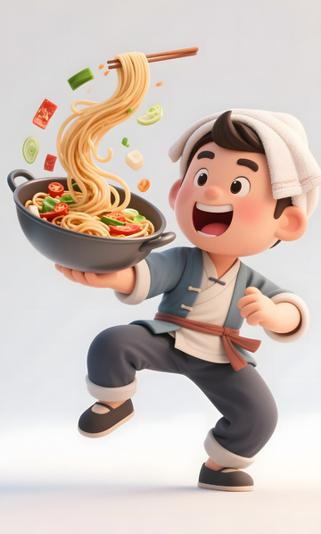 陕西面食海报插画