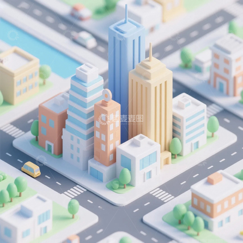 高清大图下载【趣麦麦图】城市微缩模型03