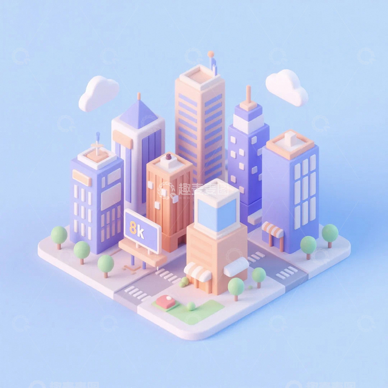 高清大图下载【趣麦麦图】城市微缩模型02