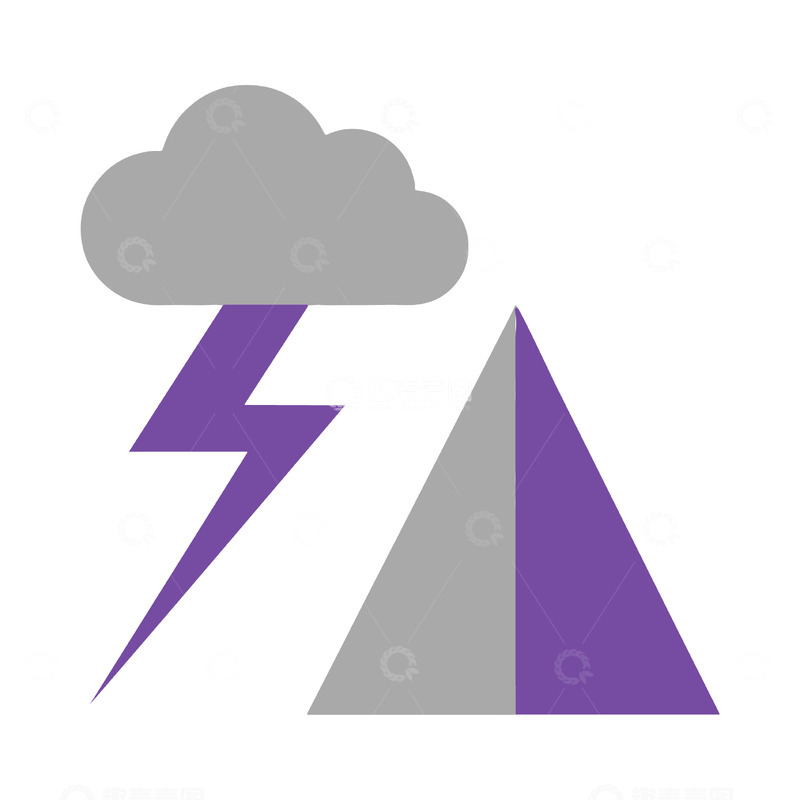 源文件下载【趣麦麦图】雷雨天气简约图标
