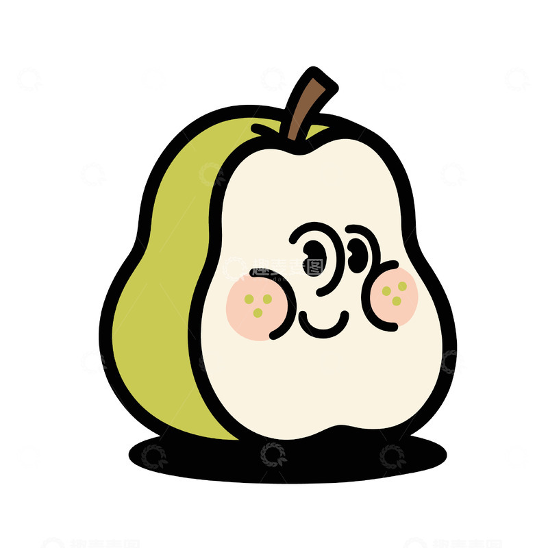 可爱梨子卡通形象