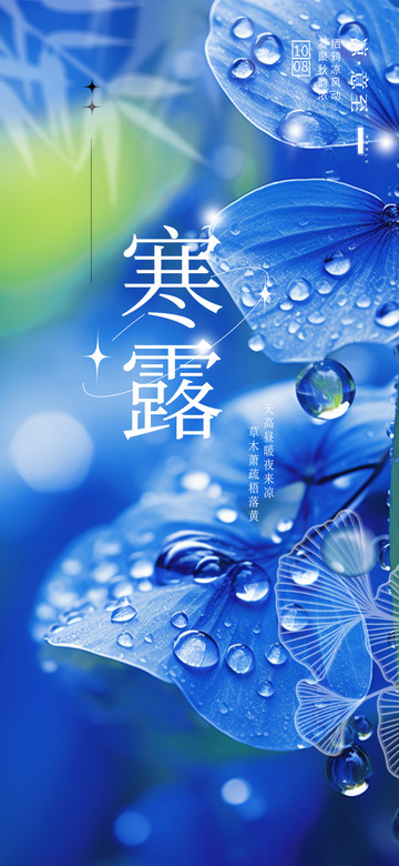 节日传统二十四节气寒露宣传海报