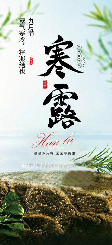 节气寒露氛围创意宣传海报