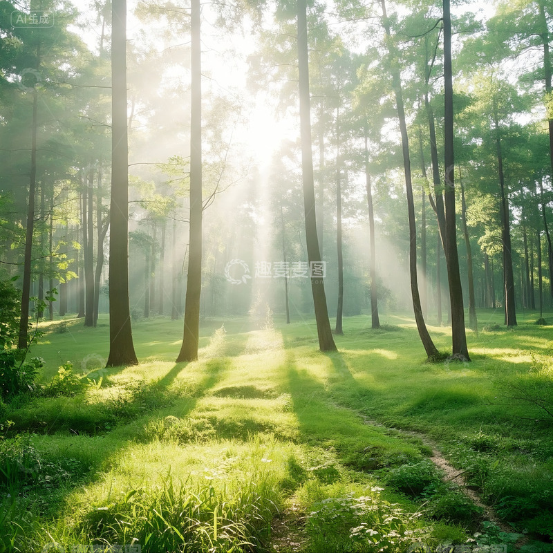高清大图下载【趣麦麦图】蓝天白云草地森林摄影图04