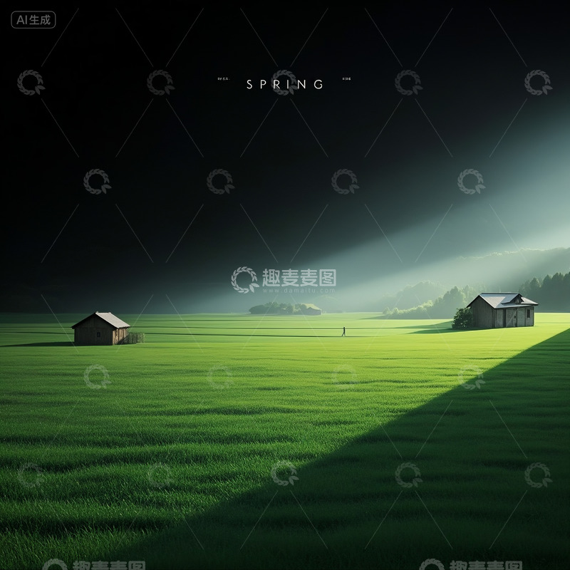 高清大图下载【趣麦麦图】蓝天白云草地森林摄影图05