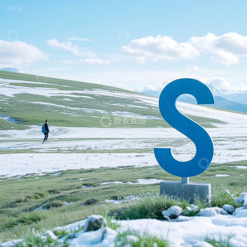 高清大图下载【趣麦麦图】蓝天白云雪地草地森林摄影图06