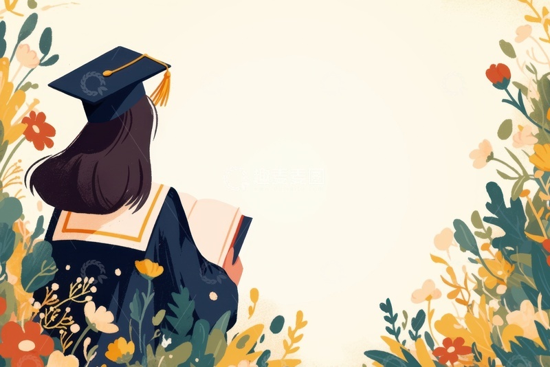 高清大图下载【趣麦麦图】毕业季毕业生边框背景