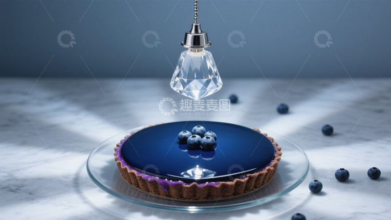 高清大图下载【趣麦麦图】钻石灯下的蓝莓镜面挞2