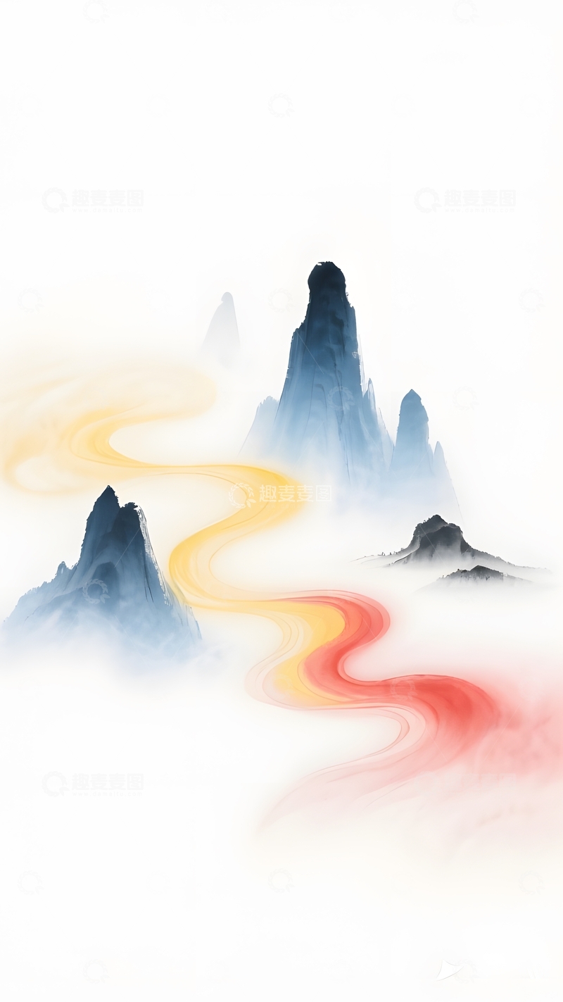 高清大图下载【趣麦麦图】中式水墨插画2