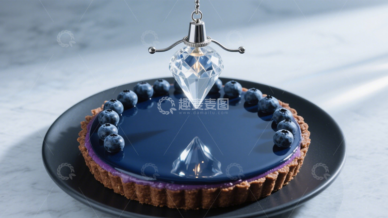 高清大图下载【趣麦麦图】钻石灯下的蓝莓镜面挞4