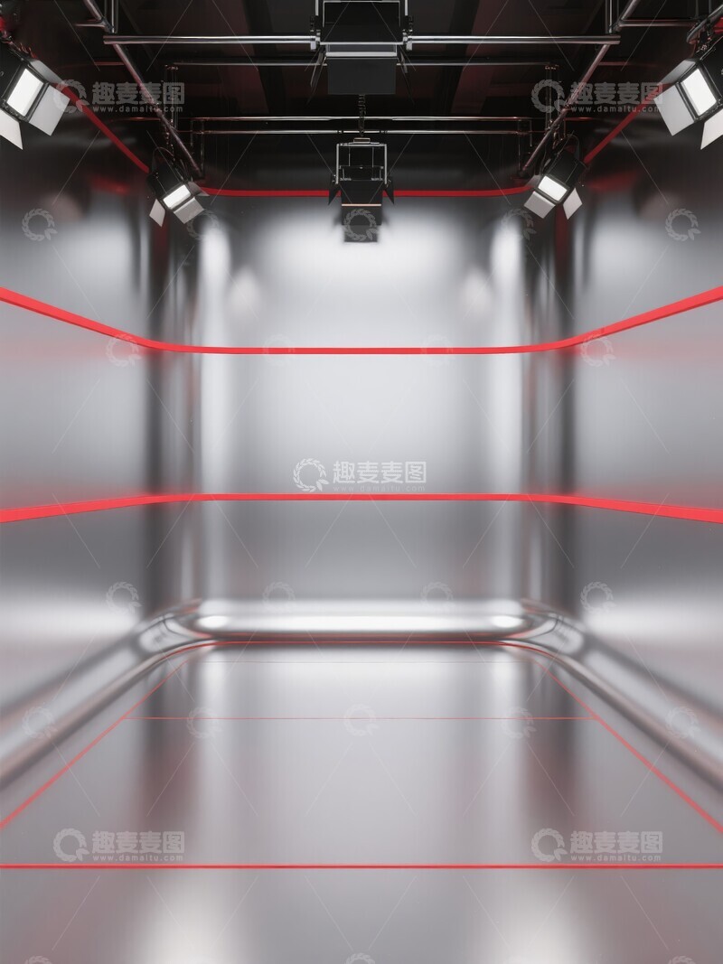 高清大图下载【趣麦麦图】弧形结构在现代光影空间直播背景