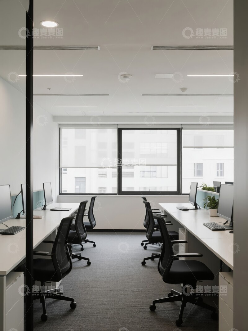 高清大图下载【趣麦麦图】现代化办公室内部布局工位