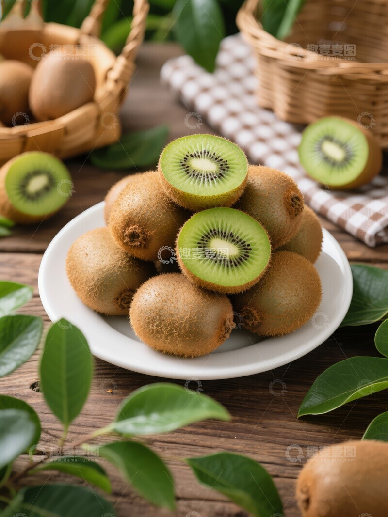 高清大图下载【趣麦麦图】新鲜猕猴桃摆盘