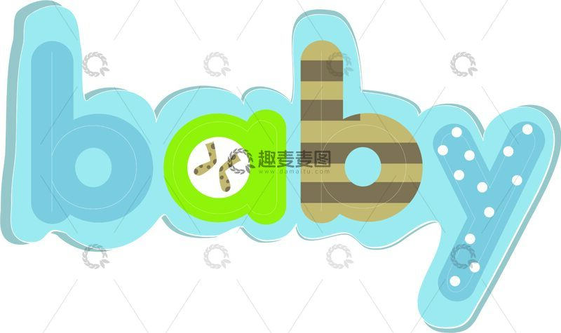 BABY母婴蓝色迎婴花边素材