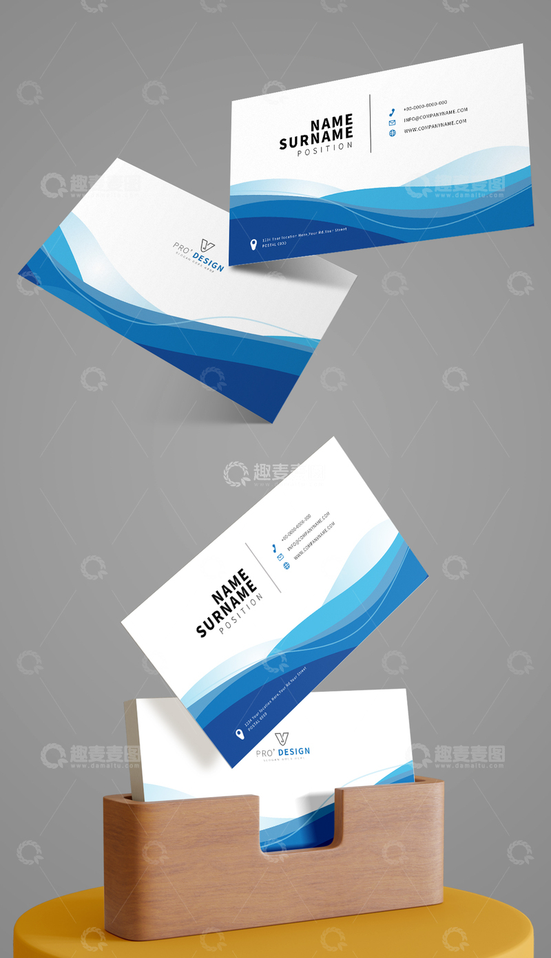 蓝色企业名片设计