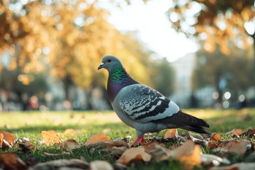 公园里站立的一只鸽子