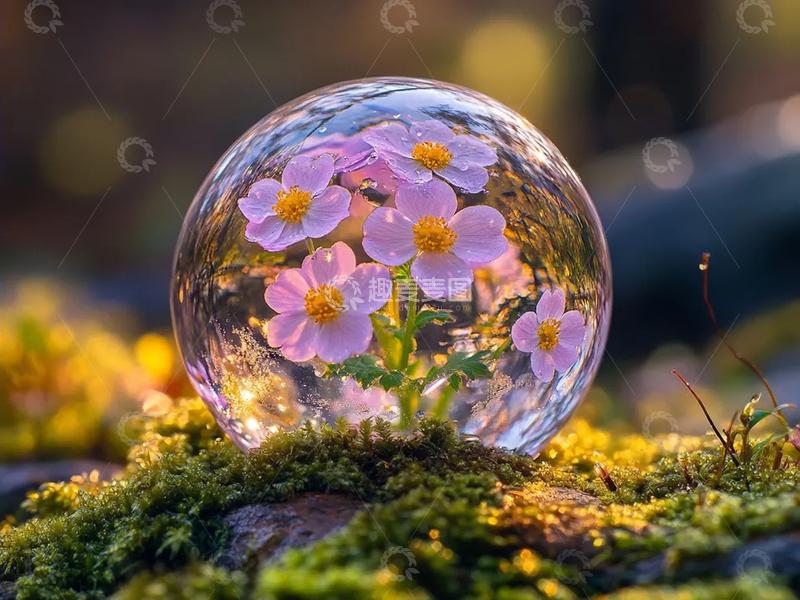 高清大图下载【趣麦麦图】露珠紫衣铺春野