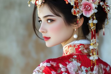 穿着婚服的新娘