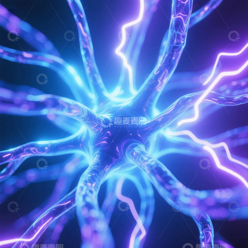 高清大图下载【趣麦麦图】神经元网络示意图04